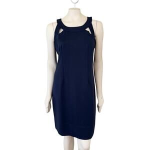 NWT GRETCHEN SCOTT Jersey Isosceles Dress in Navy Blue SZ L